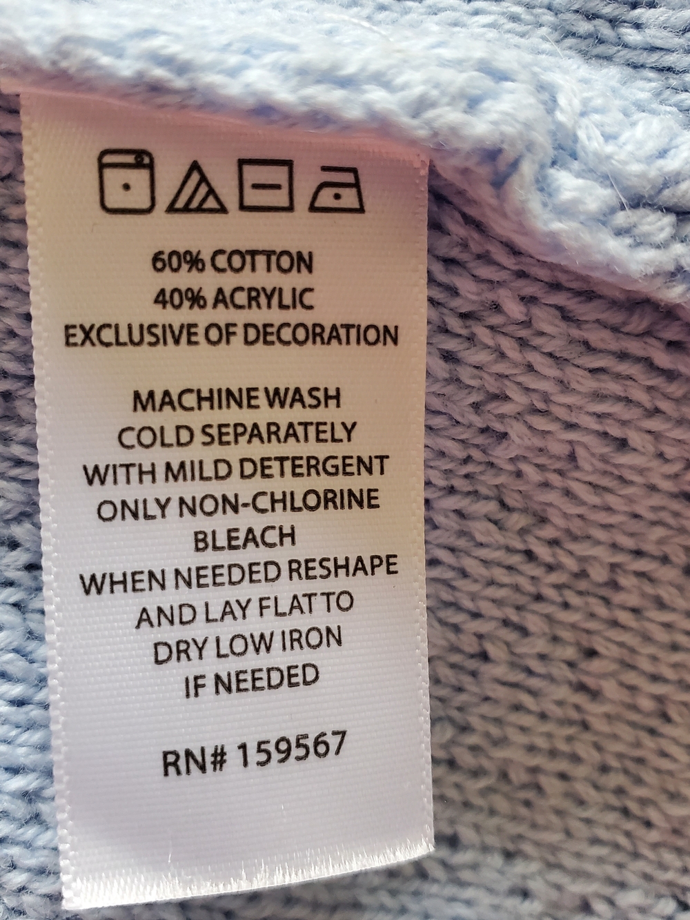 Willow & Wind Pastel Blue Daisy-Embroidered V-Neck Cardigan.  Size Medium - Picture 8 of 8